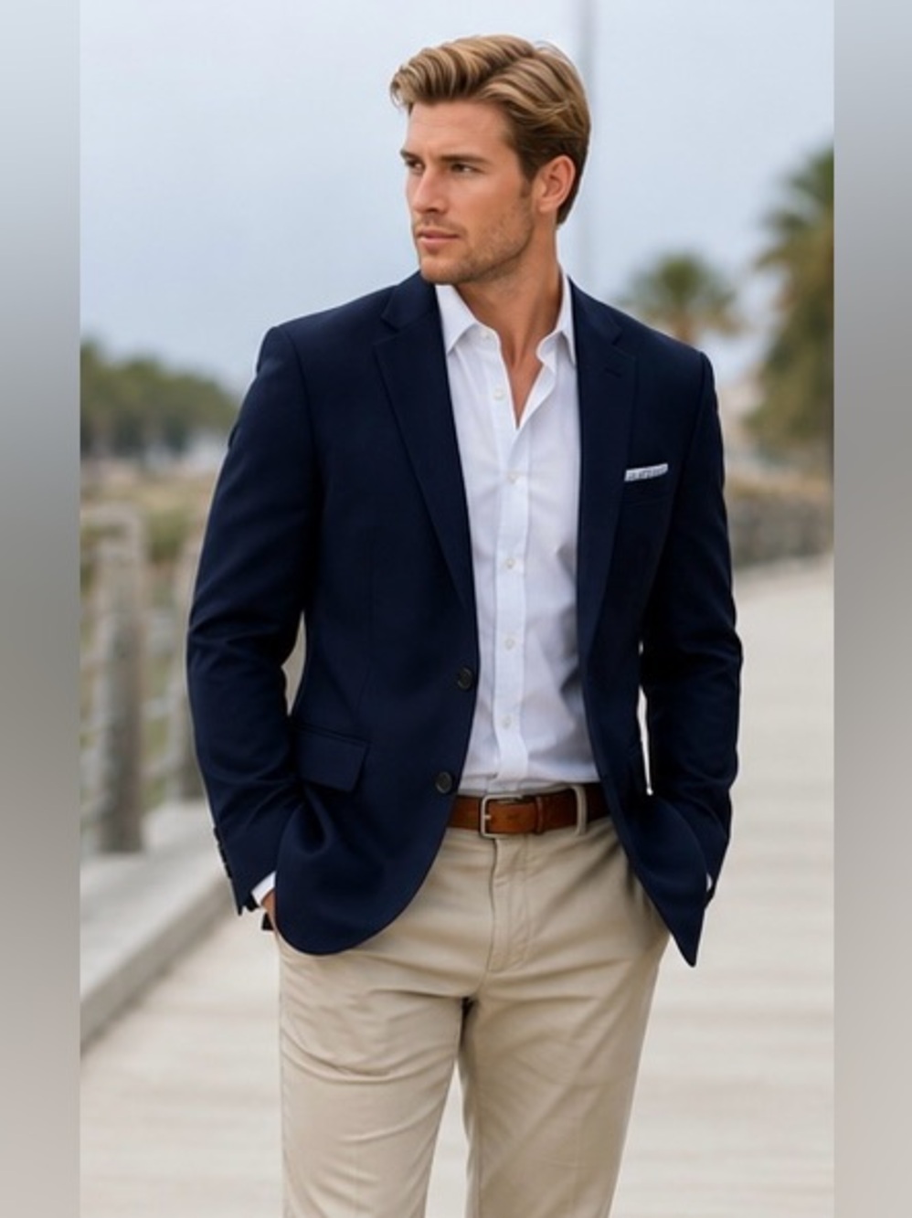 Haggar H26 Flex Series Navy Performance Suit Jacket Blazer 38 Short Ultra Slim